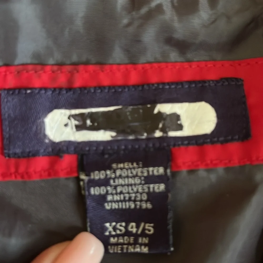 BOYS LINED RED HOODED JACKET WINDBREAKER RAISED COLLAR SZ S (4-5)